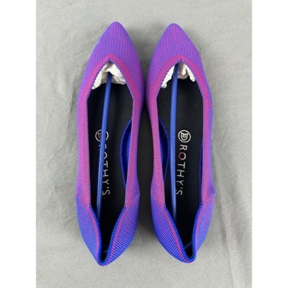 Rothy's The Point Flats Women's Size 9 Blue Purple Pink Knit Pointed Toe NIB